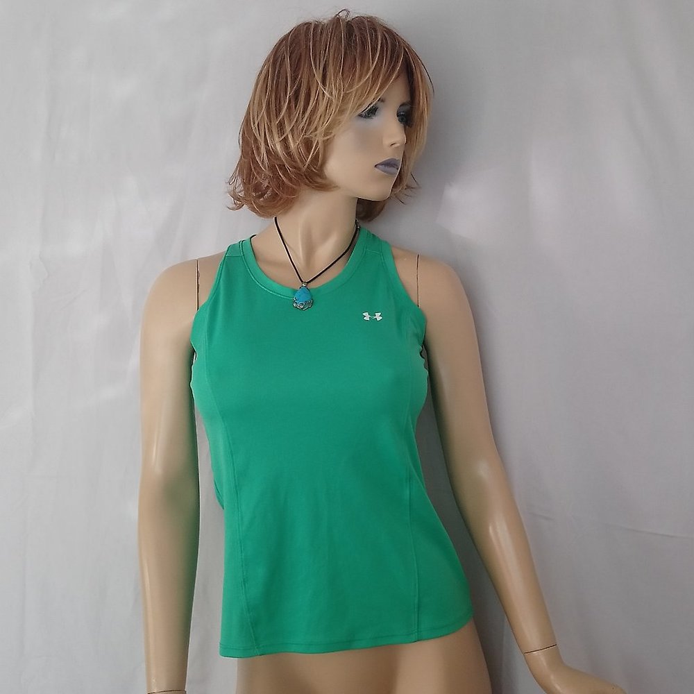 UNDER ARMOR Green Activewear Gym Top Tank Sz M